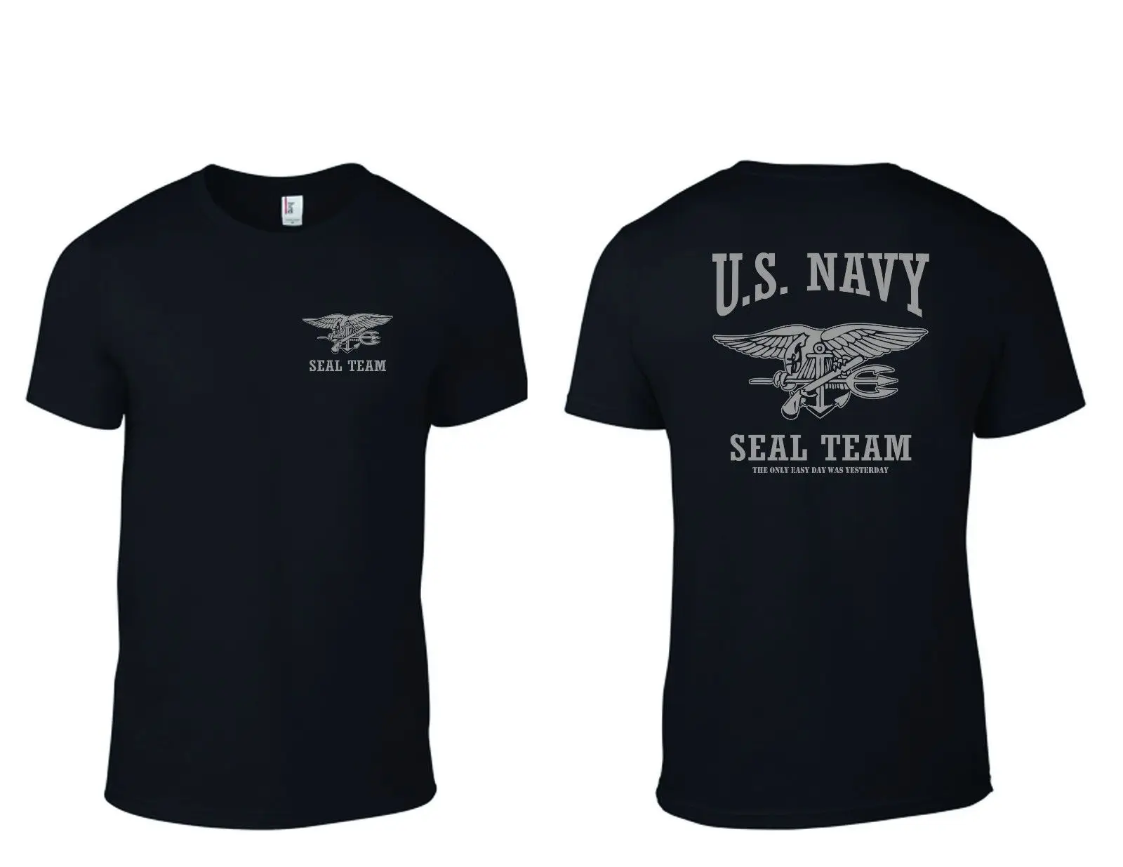 

U.S. NAVY SEAL TEAM T-Shirt Easy Was Yesterday B/G Men T-SHIRT