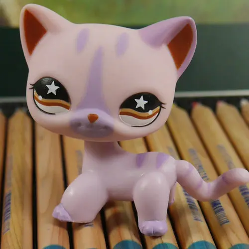 

Lilac Purple pink Star Eyes Kitten style kitty cat 2" mini #933 Action Figure preschool children play toy best gift