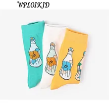 [WPLOIKJD] Креативные милые носки Harajuku Art Печать животных забавные Женские носочки Япония Повседневная мультфильм хлопок Calcetines Mujer
