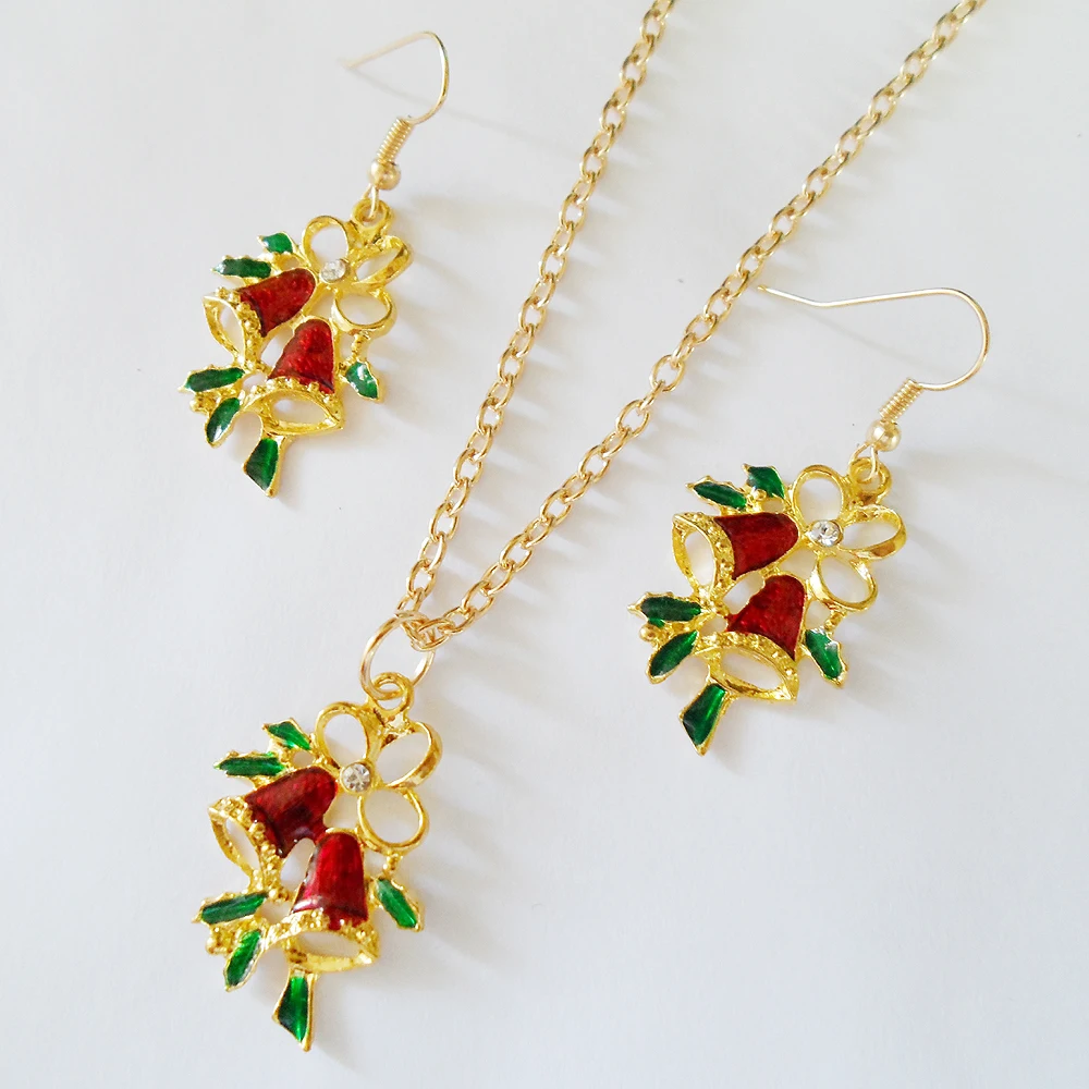 2017 Hot women Christmas bell jewelry sets,beautiful Christmas bell