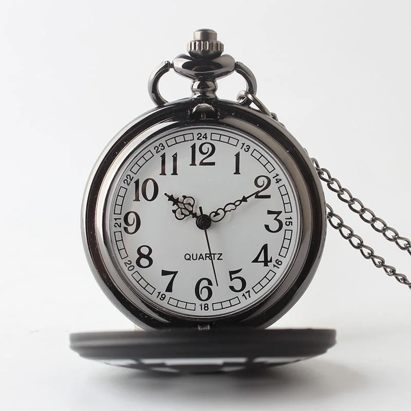 Новые Черные Оригинальные карманные часы ожерелье ювелирные изделия CF1045
