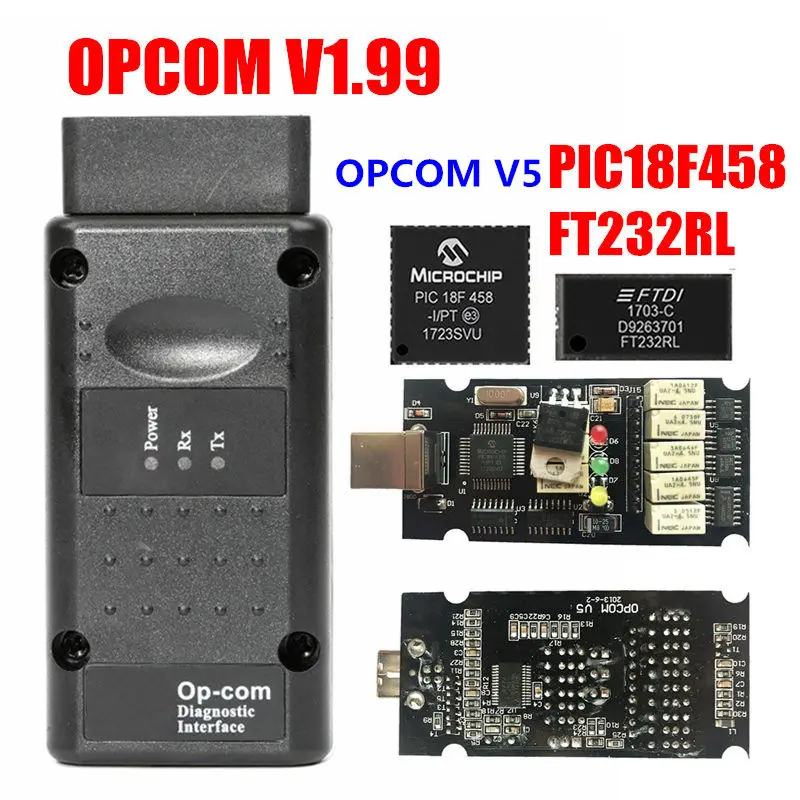 Новейший OPCOM V1.99 V1.95 V1.78 V1.70 V1.65 V1.65 прошивка PIC18F458 и FTDI чип OP COM 1,95 CAN-BUS сканирование OP-COM - Цвет: V1.99