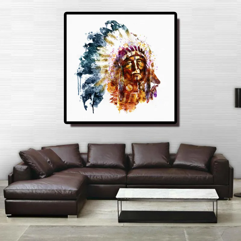 

Oil Painting Posters Abstract Indians Canvas Oil Painting Print Picture Wall Art Picture Canvas Wall Pictures for Living Room