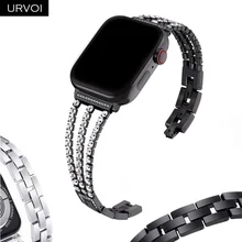 URVOI band для Apple Watch series 5 4 3 2 1 link браслет для девочек модный 3 линии Циркон ремешок для iWatch наручный манжет glisten дизайн