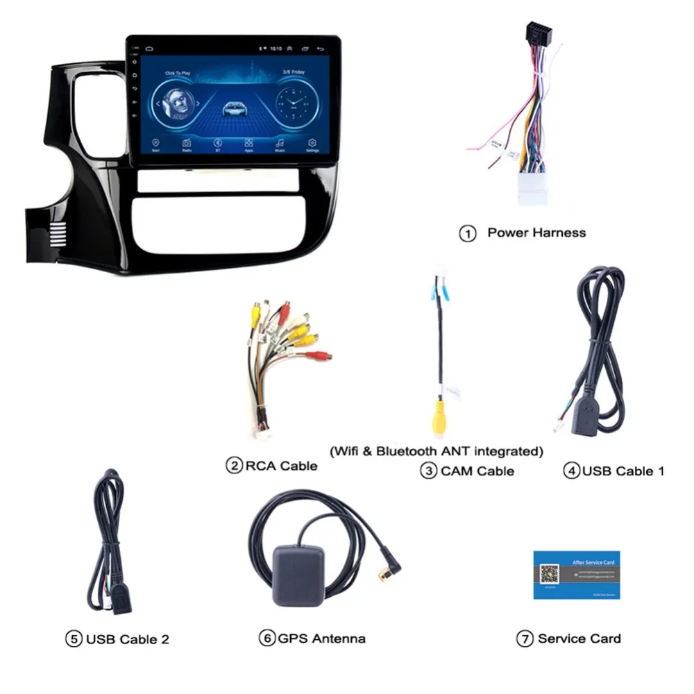 Excellent Super Slim Touch Screen Android 8.1 radio GPS Navigation for Mitsubishi Outlander headunit tablets Stereo Multimedia Bluetooth 1