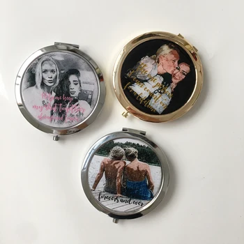 

custom compact Mirror Wedding Bachelorette party personalized Bride Bridesmaid gift Women Sister Birthday gifts