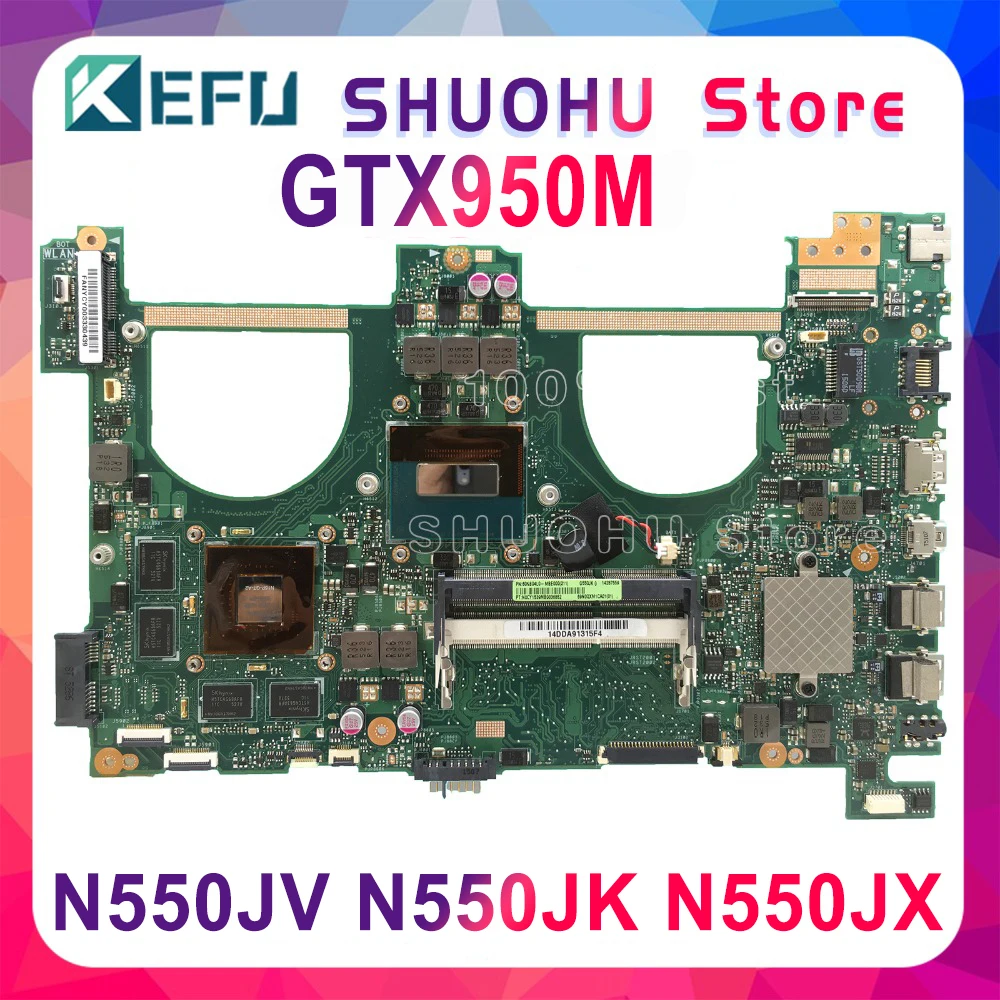 ^*Best Offers KEFU N550JX For ASUS N550JV N550JK G550JK N550JX CPU I7 GTX950M laptop motherboard tested 100% work original mainboard