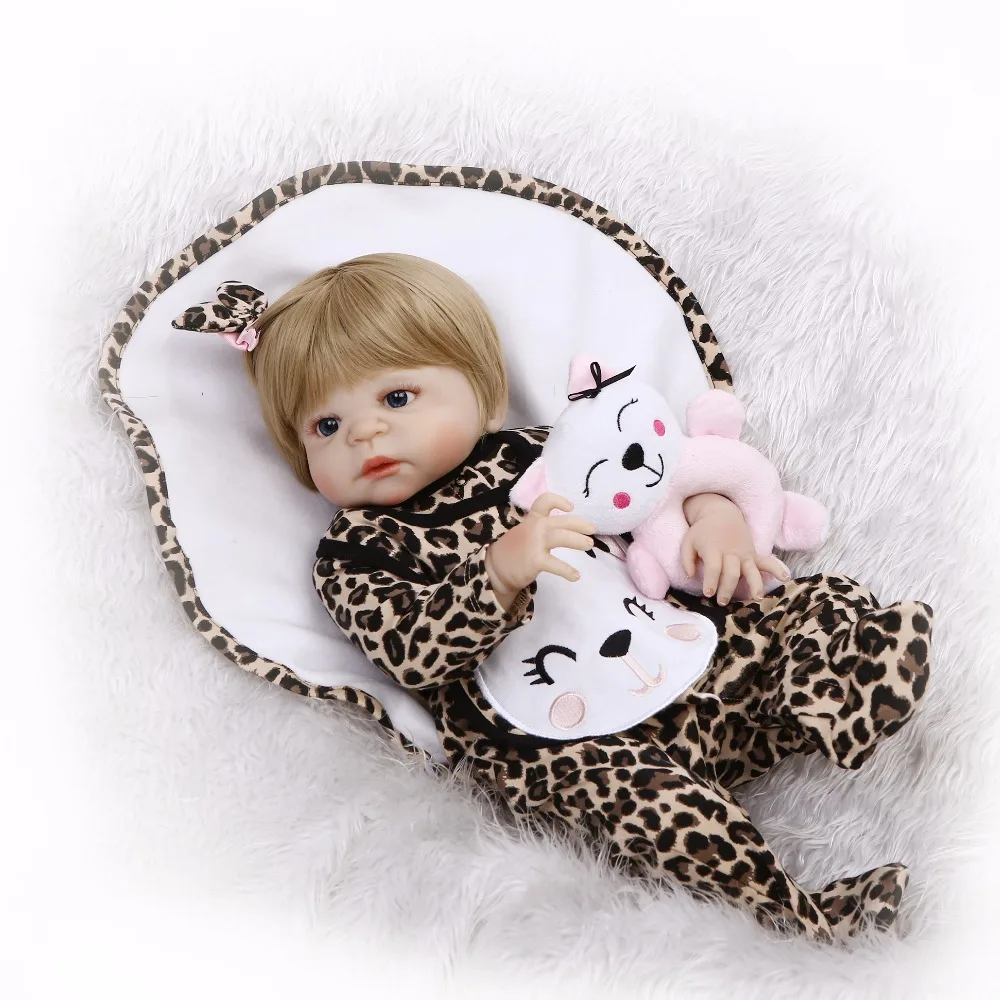 

55cm Full Body Silicone Reborn Girl Baby Doll Toys 22inch Newborn Princess Toddler Babies Doll Birthday Gift Child Bathe Toy