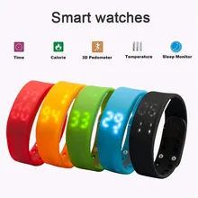 USB W2 SmartBand браслет время Дисплей Смарт часы с калорий 3D шагомер Температура Sleep Monitor Водонепроницаемый браслет Вах