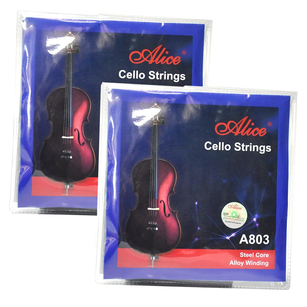 

2 Sets Alice A803 Cello Strings Steel Core Alloy Winding A-1 D-2 G-3 C-4 New