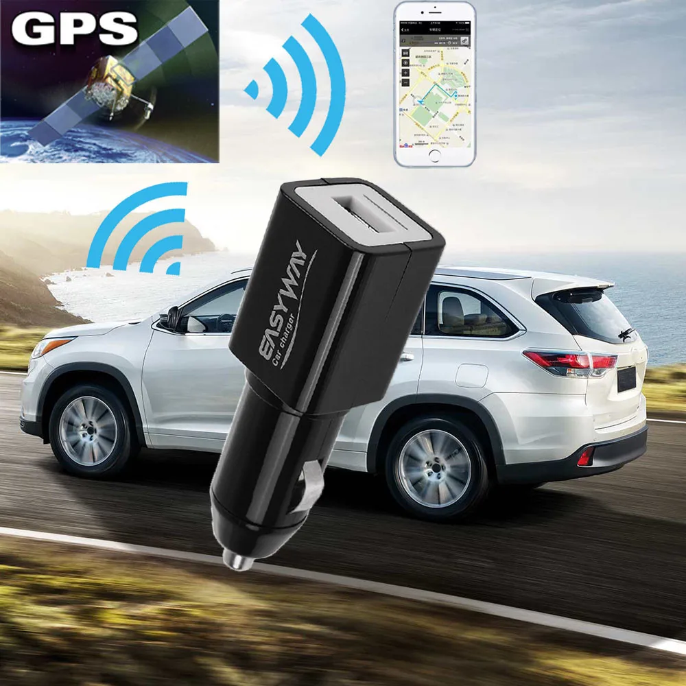 Mini Portable Car Charger GPS Locator GSM GPRS Real Time Tracking