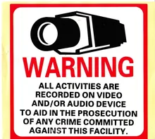 30pcs/lot Decal Sticker Warning CCTV All Activities Monitored By Video Camera 8″ x 8″ Home CCTV Security Camera Decal Signs
