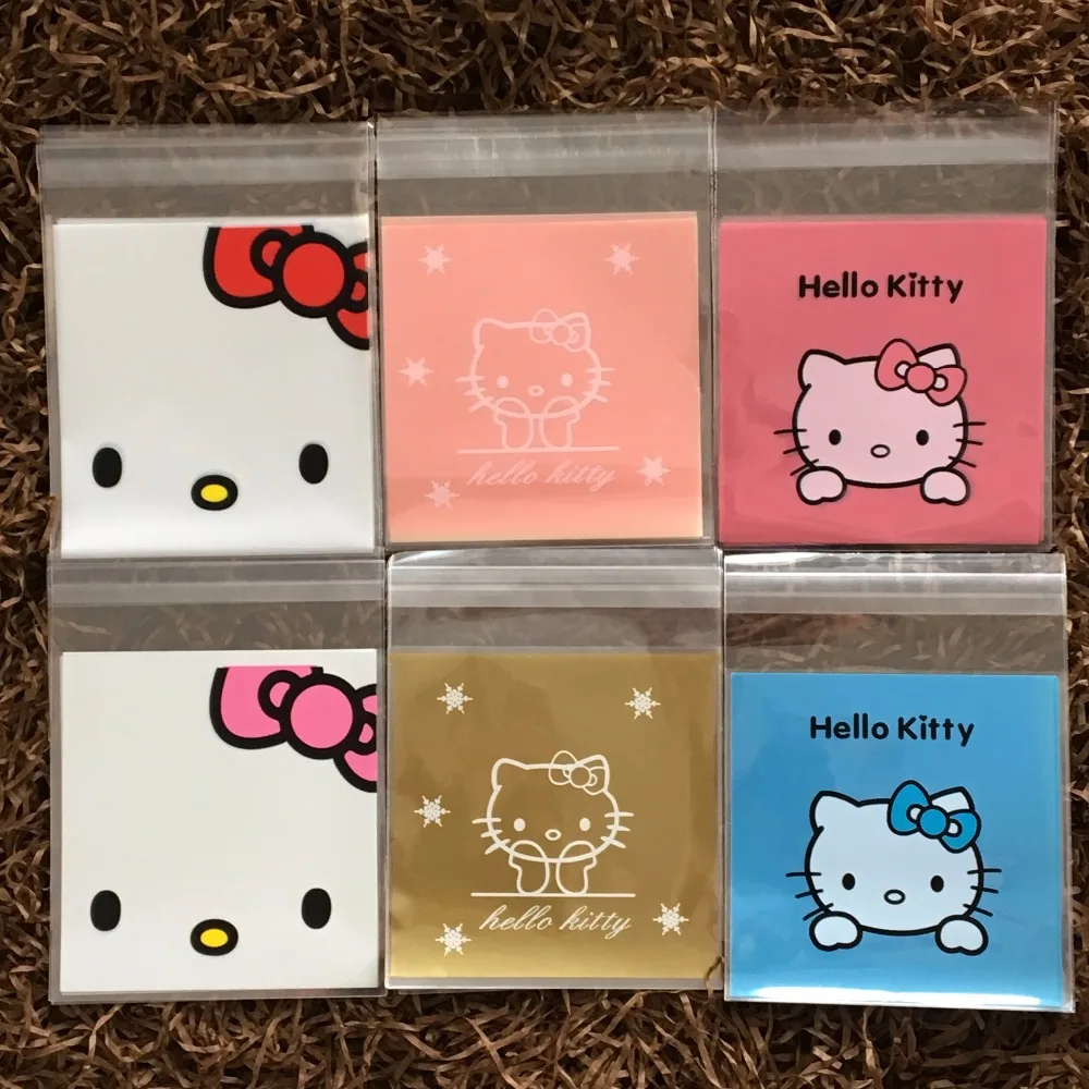 50 шт./лот 10*10 см Прекрасный hello kitty 6 видов конструкций Самоклеющиеся пластиковые