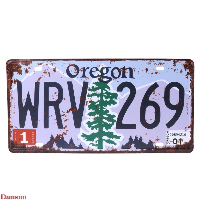 

Car License Plate cover Vintage Retro Metal number frame bolts Tin Sign Poster Plaque Bar Pub Club Wall Home Decor 30x16cm SKU