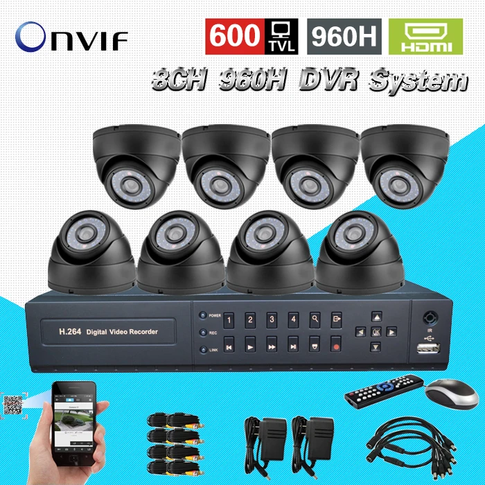 TEATE 8CH960H CCTV DVR NVR recording Surveillance Video System Night Day dome Security font b Camera