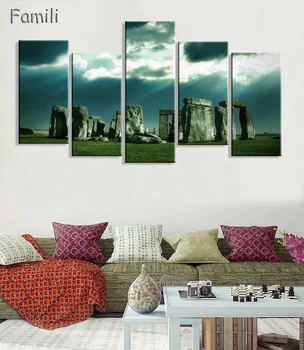 

5pcs Modern Fashion stone statue Stonehenge picture decoration canvas painting wall Art living room home decor unframed