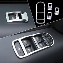 DWCX car-styling 4pcs Chrome Interior Door Window Switch Panel Cover Trim for Land Rover Freelander 2 LR2 2008 – 2013 2014 2015