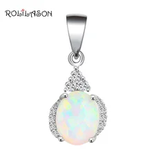 Новинка! Высокое качество хорошее настроение красивый белый огненный опал серебряные штампованные кулоны Модные украшения OP457