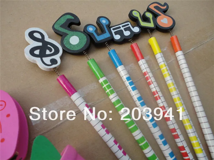 96 шт./лот, деревянные карандаши Kawaii с музыкальной нотой, карандаши для рисования, Канцелярский набор, подарок для детей