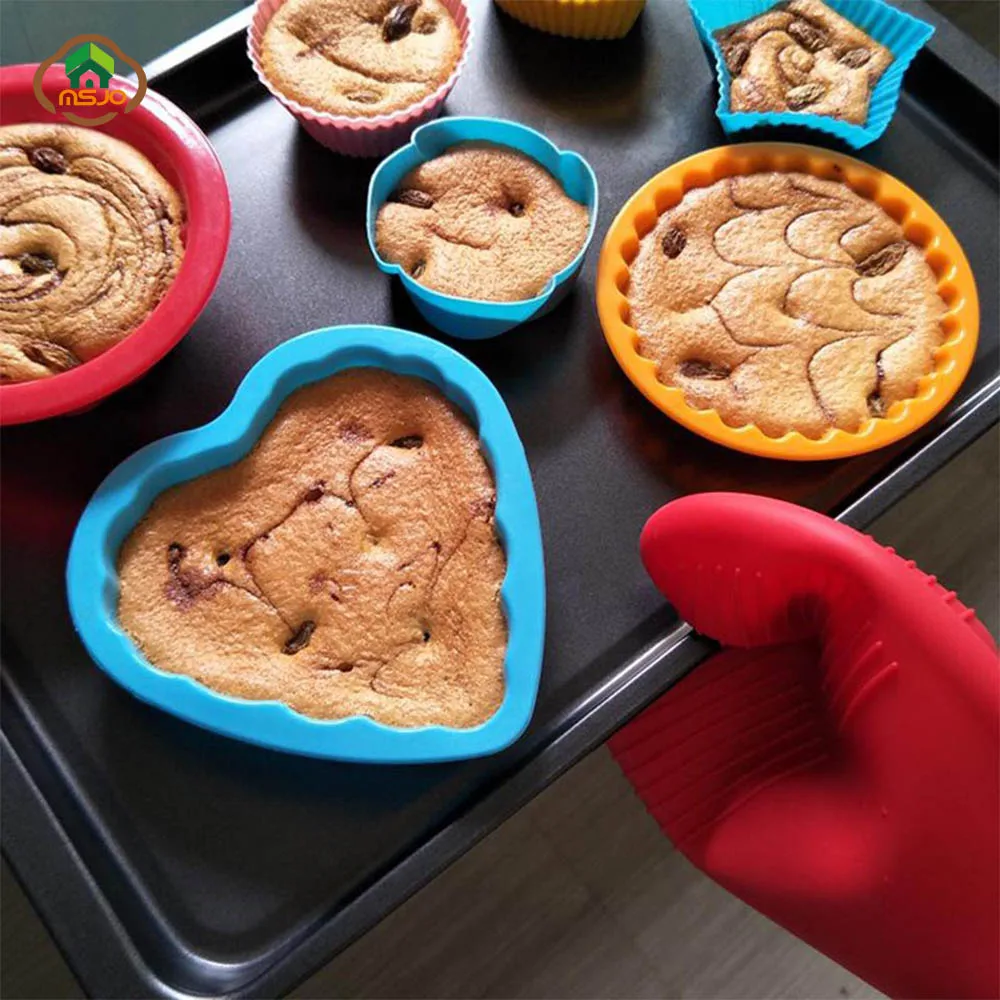 

MSJO Silicone Cleaning Gloves Kitchen Heat Resistant Cooking Glove Pet Bathing Magic Scrubber Rubber Silicone Dishwashing Gloves