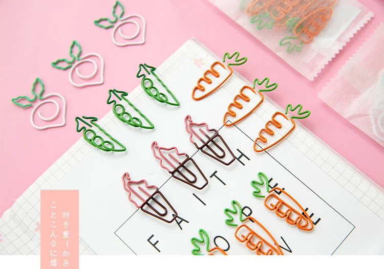 DUGUO милые канцелярские принадлежности мультфильм морковь образные штифты изысканные тонкие булавки Липкие заметки металлические