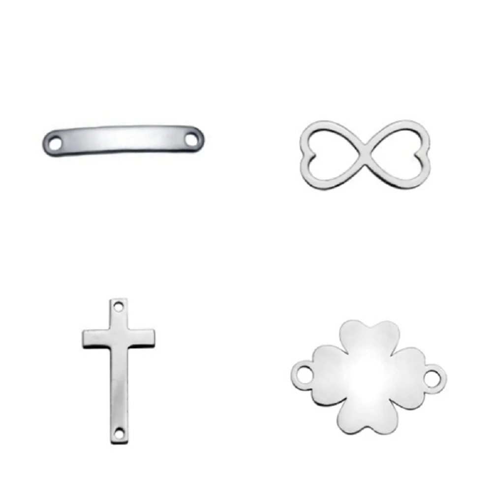4 стилей аксессуары для браслетов из нержавеющей стали Lucky Clover Cross Infinity Love Fashion DIY