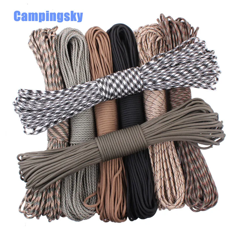 CAMPINGSKY Paracord في 550 المظلة حبل 7 ستراند كور 100FT paracord للتخييم CAMPINGSKY Paracord في 550 المظلة حبل 7 ستراند كور 100FT paracord للتخييم