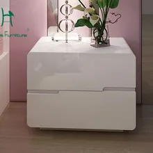 Модные деревянные простые современные шкафы с белой краской, прикроватные шкафчики для спальни