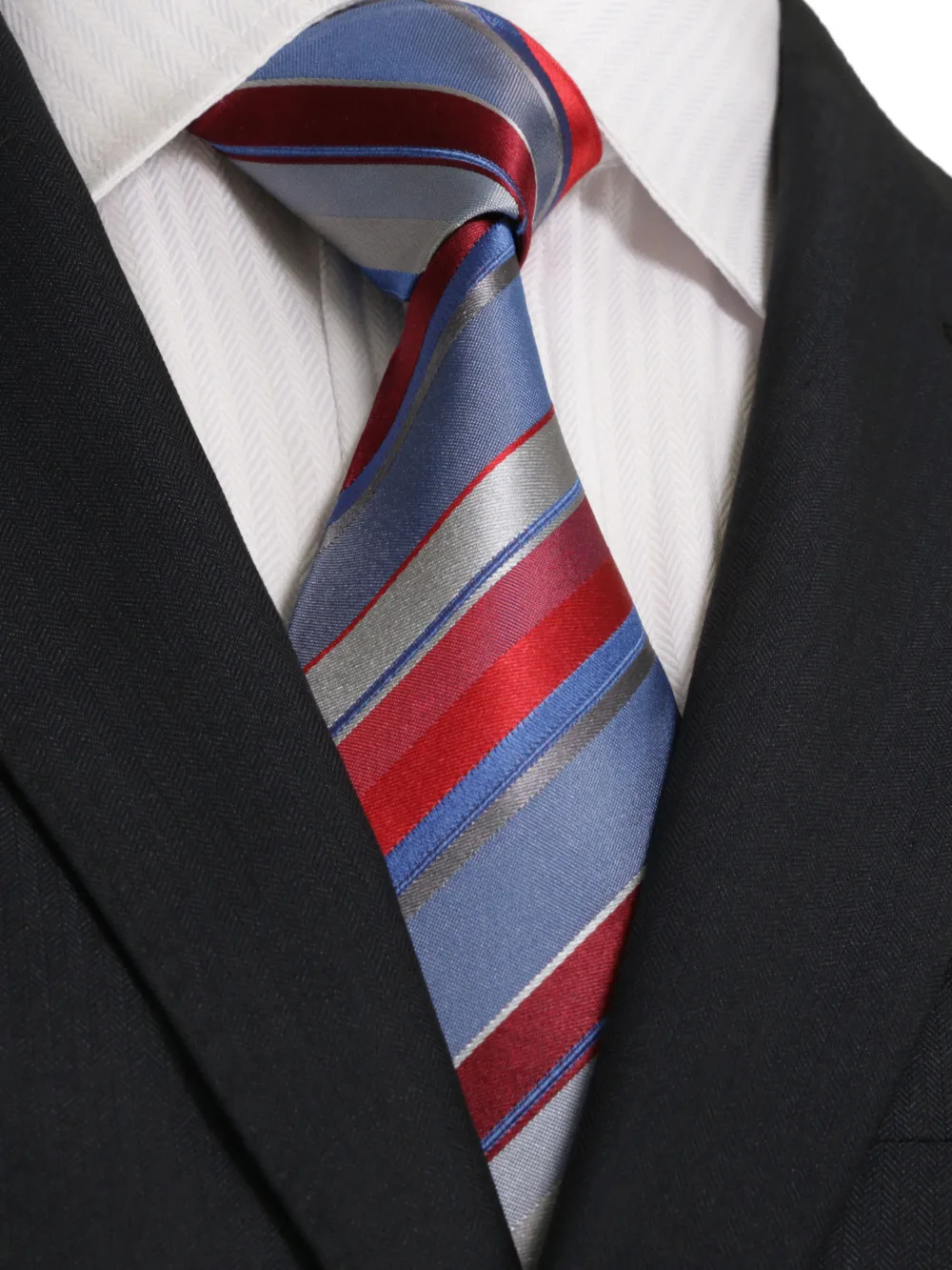 red and blue striped pants