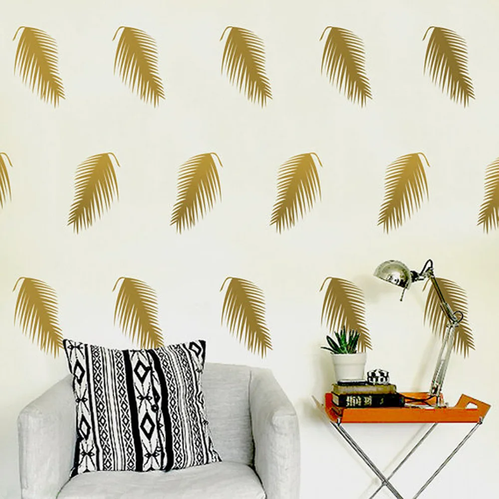 DIY Palm Leaves Wall Stickers Decals Kids Children Room Home Decoration