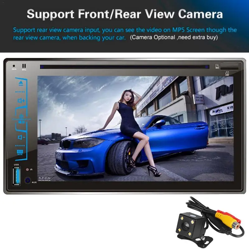 

New 6.2" HD Capacitive Touch Screen Car Bluetooth Stereo DVD Player CD/MP3/FM/AM/USB/SD/AUX-IN 2 Din Receiver MP4 MP5 Player ZK3