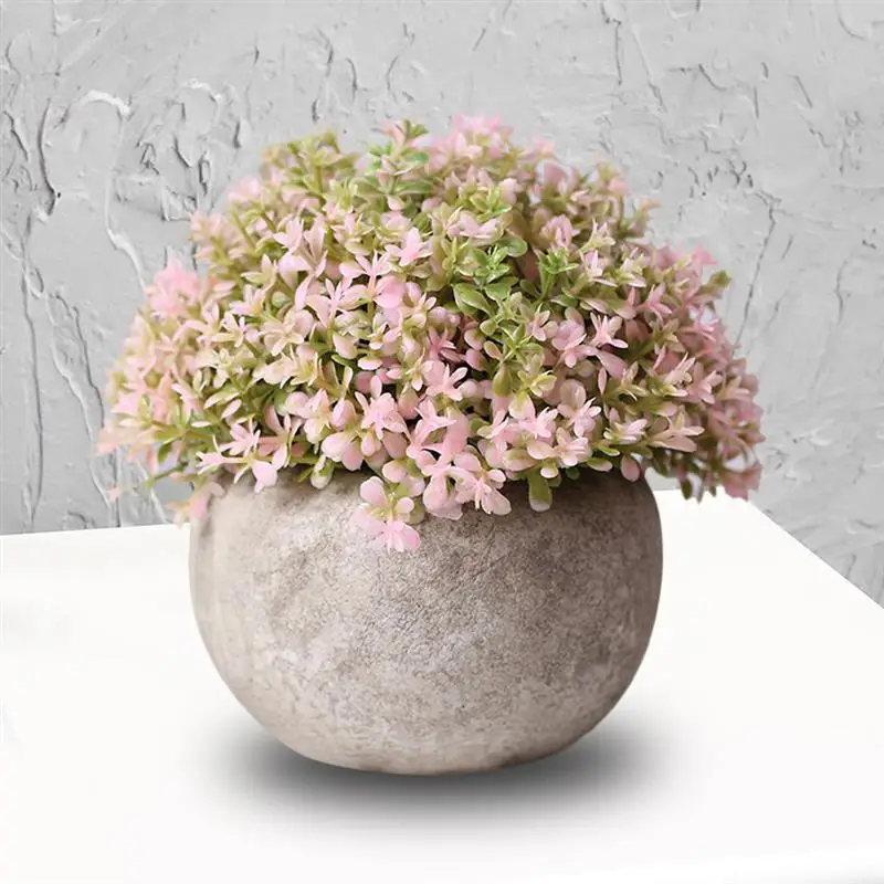 Artificial Plant Vintage Plastic Potted Green Fake Plant Decor Plant Artificial Planters Indoor