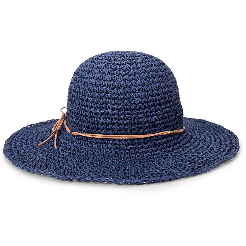Летние шляпы для женщин соломенная шляпа ажурные Путешествия Пляж кепки высокое качество складной Широкий Большой Брим Защита от солнца