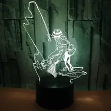 Рыболовная красочная сенсорная 3d лампа Акриловая Иллюзия 3d Светодиодная настольная лампа детская комната украшение 3D настольные лампы для гостиной