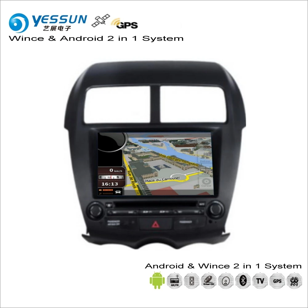 

YESSUN For Mitsubishi ASX / RVR / Outlander Sport Car Radio CD DVD Player GPS Navigation Video Audio Android 2 in 1 S160 System