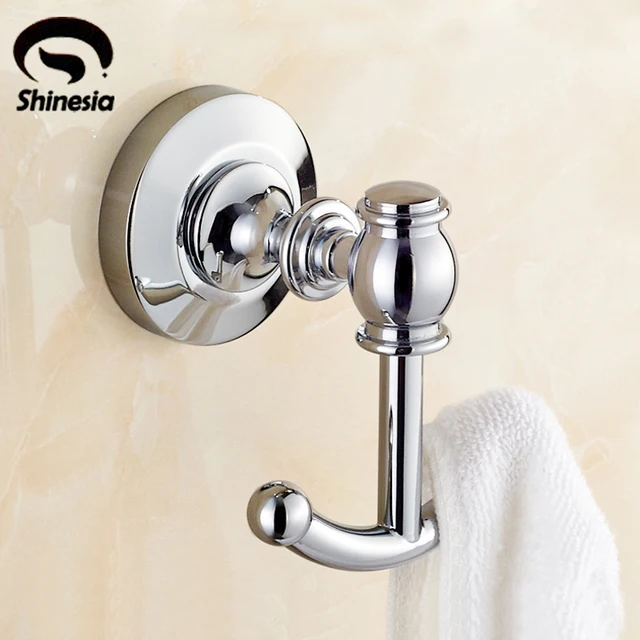 Chrome Polished Solid Br Bathroom Clothes Hangers Coat Towel Chrome Polished Solid Br Bathroom Clothes Hangers Coat Towel Hooks Racks Wall Mounted