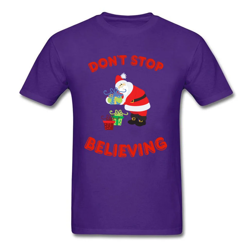 Newest Male Tshirts Dont Stop Believing Normal Tops Tees 100% Cotton Short Sleeve cosie Tee-Shirt O Neck Wholesale Dont Stop Believing purple