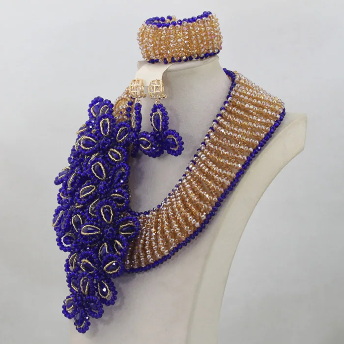 New Fashion Royal Blue Crystal Beads Balls African Jewelry Set