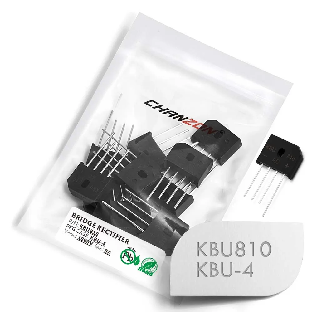 10 шт. KBU810 мост Выпрямитель Диод 8A 1000 В KBU 4 (SIP 4) однофазный полная волна 8 Ампер Вольт 810 кремний|rectifier diode|diode