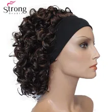 StrongBeauty короткий супер кудрявый темно-коричневый шелковистый мягкий парик с головной повязкой синтетические волосы парики