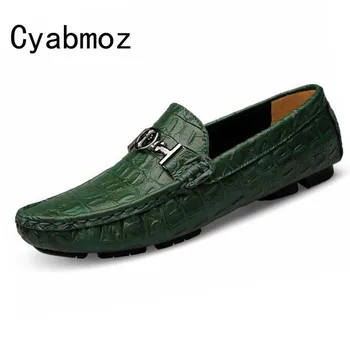 

Hot Spring Autumn New Fashion Men Loafers Genuine Leather Creepers Crocodile Pattern Flats Driving Shoes Moccasin Zapatos Hombre
