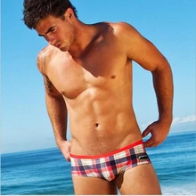 AUSTINBEM бренд Одежда заплыва Мужские Шорты для купания Купальники для малышек Для мужчин Sunga Плавание костюм бикини гей Сексуальная Плавание Шорты для женщин плед Трусики для женщин низкой талией дуга Чехол