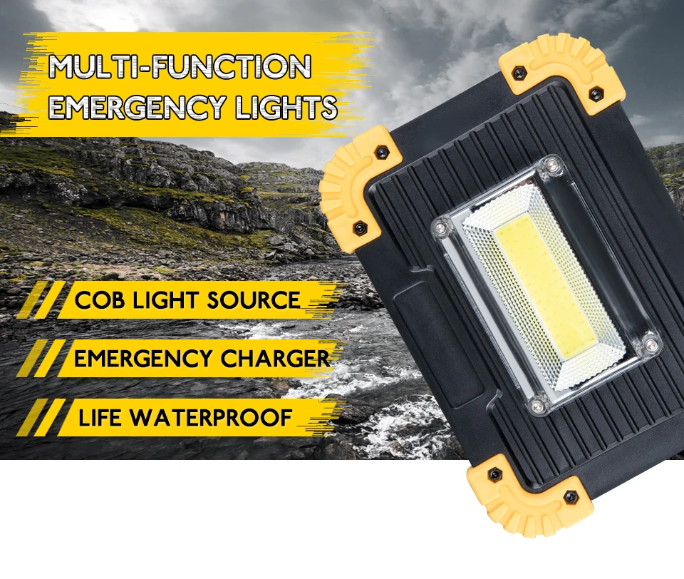 Rechargeable 20W COB LED Flashlight Work Light Lantern Flood Light USB Power Out Torch For Camping Tent Hand Lamp Car Repair (1)