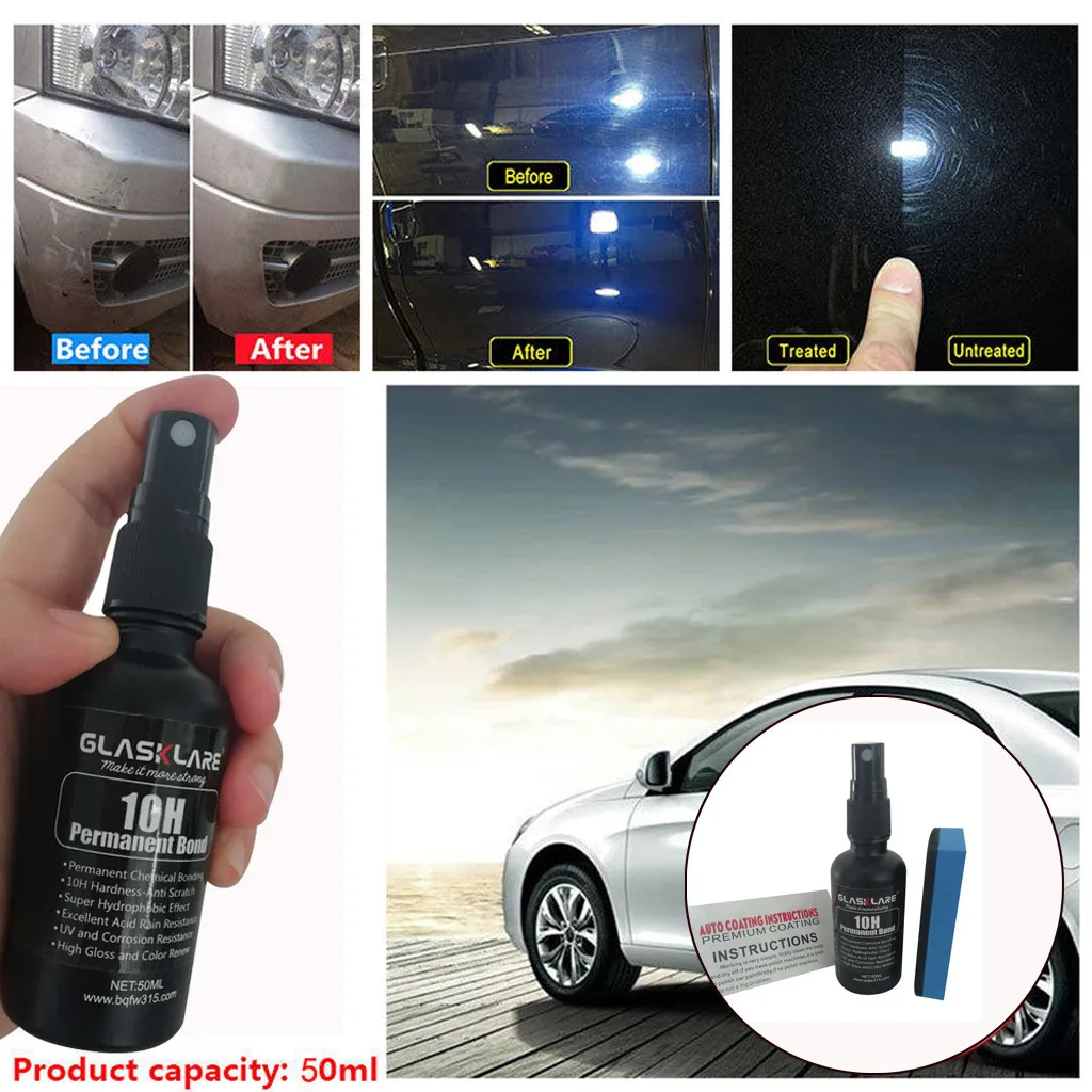 

CARPRIE Cleang 50ML10H Car Oxidation Liquid Ceramic Coat Hydrophobic Spray Glass Coating Set Nano materials Care Multicolor H10