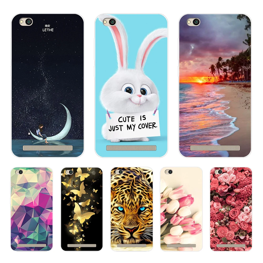 

FOR Xiaomi Redmi 5A Case Silicon Cartoon Back Cover FOR Case Xiaomi Redmi 5A Clear bumper Cat Funda For Redmi5A Phone Cases