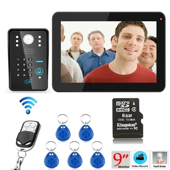 

9 inch 900TVL RFID Password Recording Video Door Phone Intercom Rainproof Night Vision with Wireless Remote Control Unlock