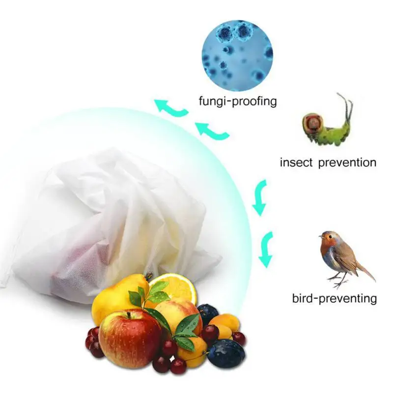 4 размера смешанные Дышащие анти насекомые вредители птицы садовые растения Фрукты Овощи защита шнурок сетка ткань мешок