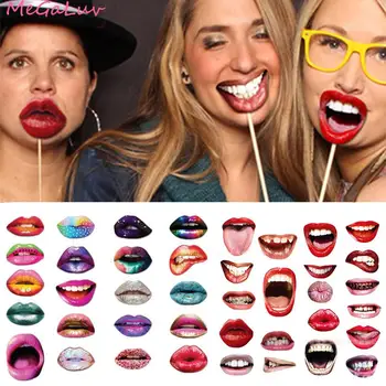 

20pcs Funny Lip Mouth Photobooth Props Wedding Decoration Funny Lip Photo Booth Birthday Party Decorations Adult Photo Props