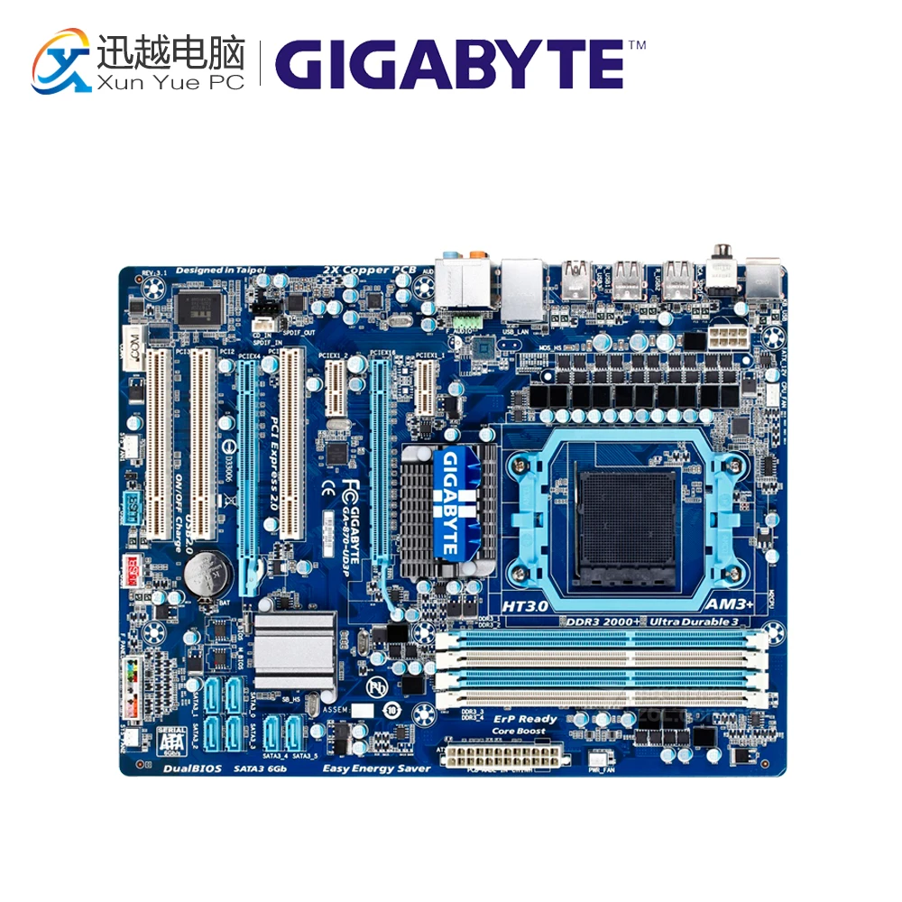 

Gigabyte GA-870A-UD3P Desktop Motherboard 870A-UD3P 870 Socket AM3 DDR3 SATA3 USB3.0 ATX