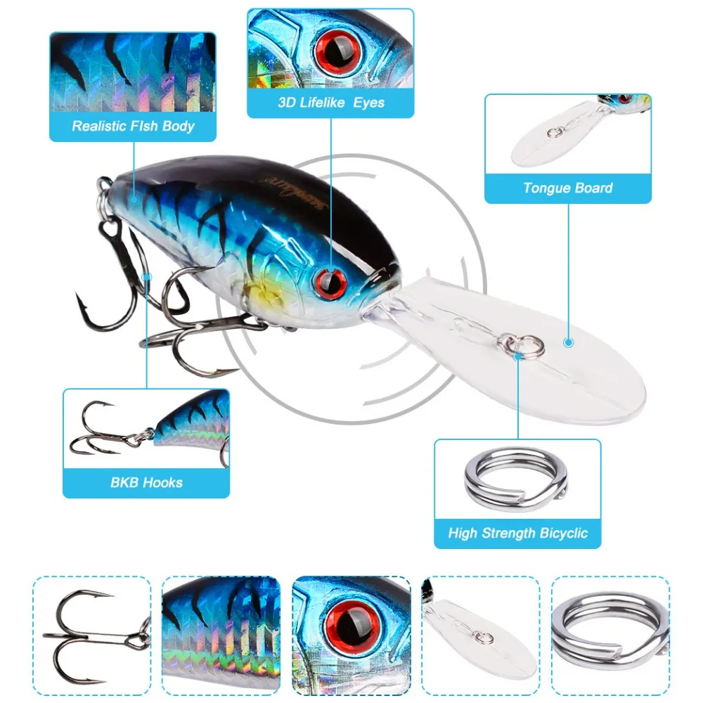 110 мм 18 5 г Crank приманка Пластиковые жесткие приманки рыболовные Crankbait воблеры